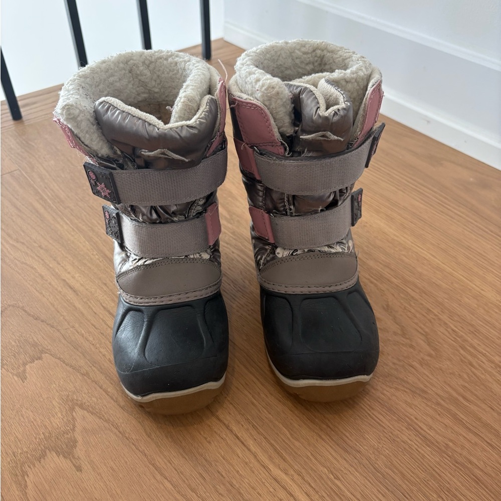 Kids Pink and Black Snow Boots